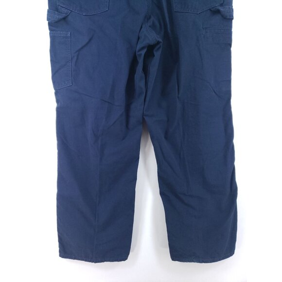 Carhartt Loose Fit Carpenter Pants Mens 42x30 Dark Blue Cotton Durable Workwear - Picture 3 of 10
